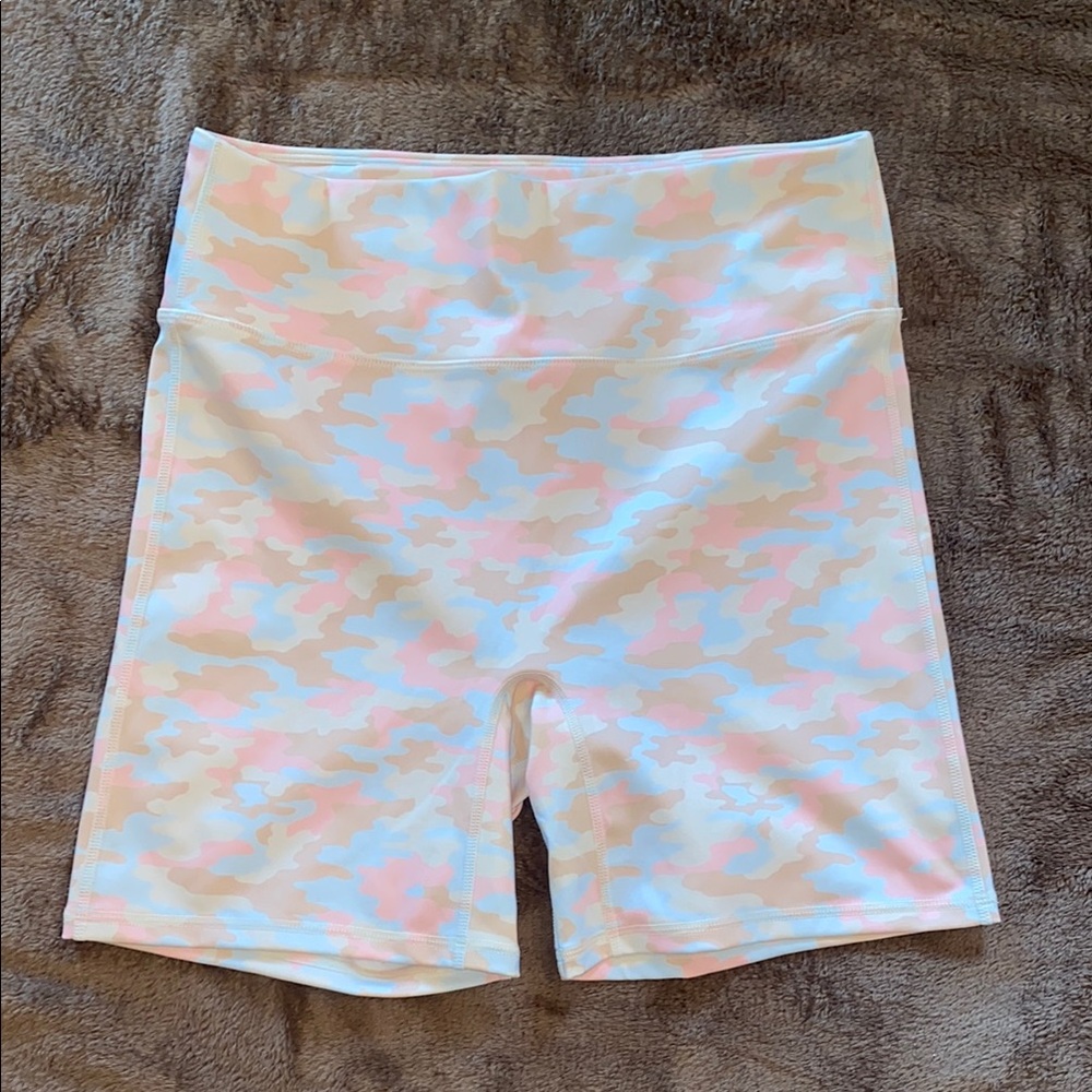 Fabletics Anywhere Camo High-Waisted Biker Shorts